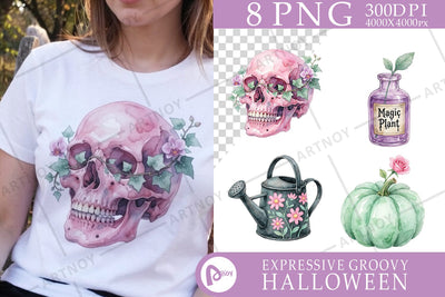 Sublimation Playful Haunted Botanical Halloween SVG artnoy 