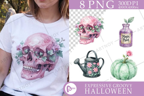 Sublimation Playful Haunted Botanical Halloween SVG artnoy 