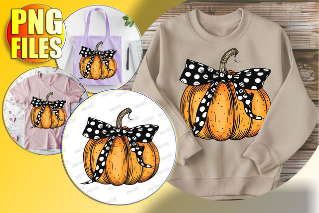 Sublimation PNG Watercolor Pumpkin Bow Design Sublimation afrosvg 