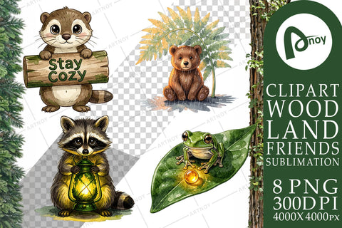 Sublimation Rainy Day Moss Magic Animal Watercolor Sublimation artnoy 