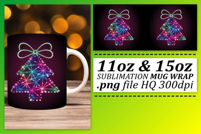 Sublimation-ready designs, ideal for any project! , Neon Xmas Sublimation afrosvg 