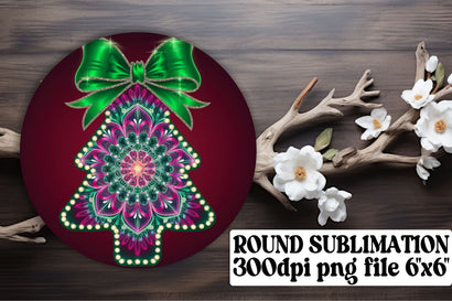 sublimation-ready! , Fun round PNGs for custom keychains, Neon Xmas Sublimation afrosvg 