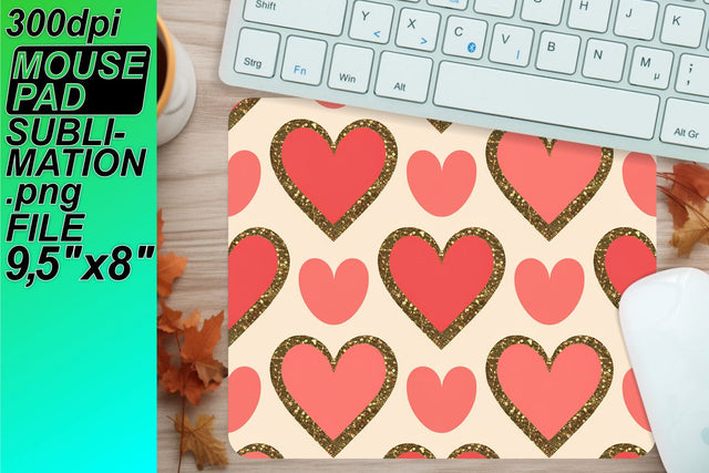 Sublimation-ready mouse pad, transform your desk! , Heart Sublimation HoodArtCraft 