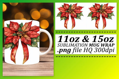 Sublimation-ready mug wraps, create your own style! , Bow Sublimation afrosvg 