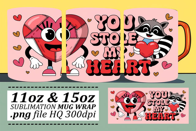 Sublimation-ready mug wraps, create your own style! , Valentines Sublimation afrosvg 
