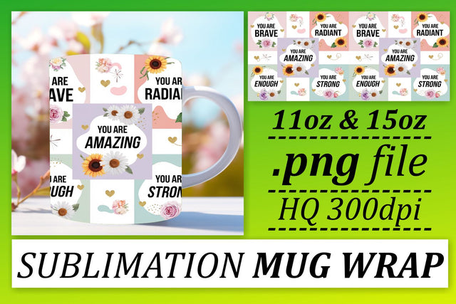 Sublimation-ready mug wraps, great for crafting! , Quote Sublimation afrosvg 