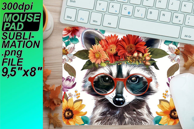 Sublimation-ready PNG, perfect for your mouse pads! , Raccon Sublimation HoodArtCraft 
