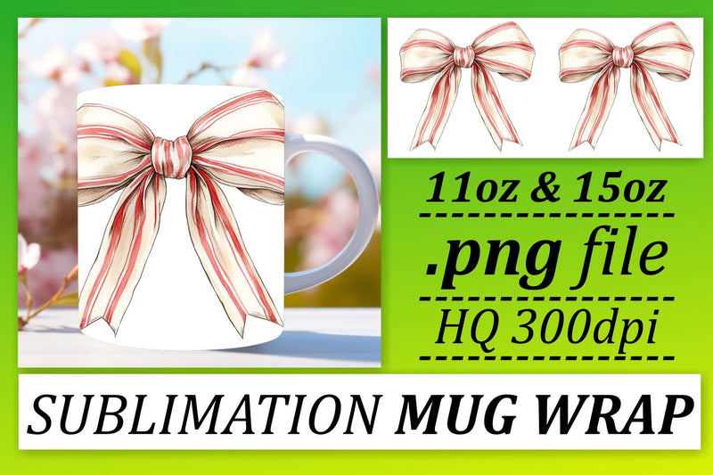 Sublimation-ready PNGs, create stunning mugs! , Bow Sublimation afrosvg 