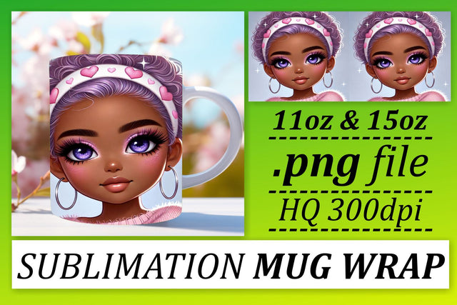 Sublimation-ready PNGs, create stunning mugs! , Love Girl Sublimation afrosvg 