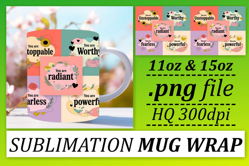 Sublimation-ready PNGs, create stunning mugs! , Quote Sublimation afrosvg 