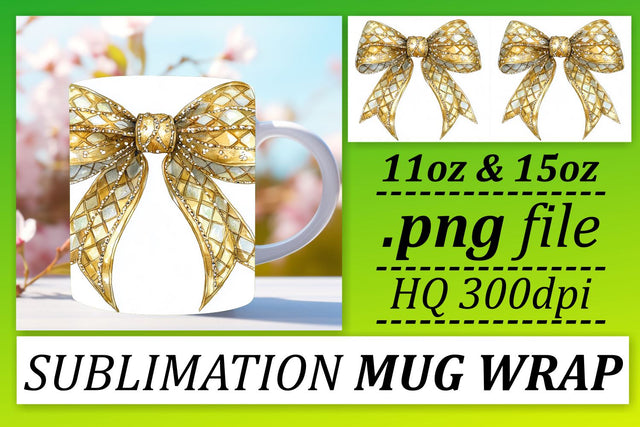 Sublimation-ready PNGs, enhance your mugs! , Bow Sublimation afrosvg 