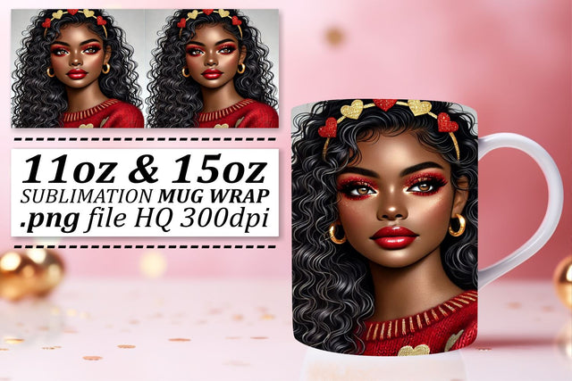 Sublimation-ready PNGs, transform your mugs easily! , Love Girl Sublimation afrosvg 
