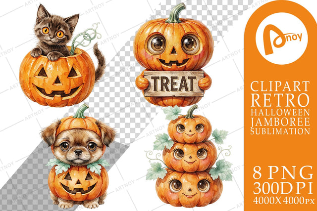 Sublimation Retro Big-Eyed Pumpkin Parade Sublimation artnoy 