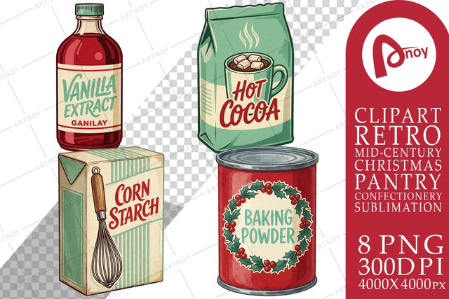 Sublimation Retro Christmas Baking Flour & Sacks Sublimation artnoy 