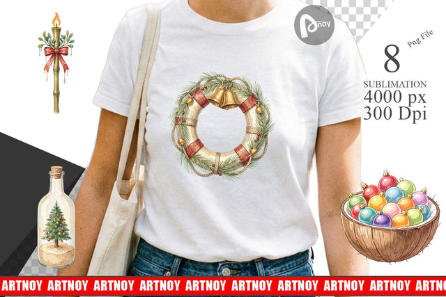 Sublimation Retro Coastal Christmas Decor Art Sublimation artnoy 