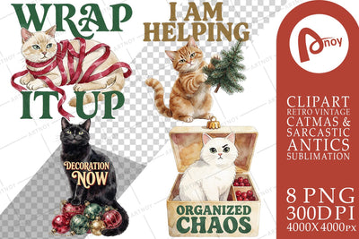 Sublimation Retro Ornament Mischief Kitties Sublimation artnoy 