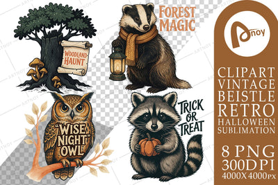 Sublimation Retro Spooky Woodland Friends Sublimation artnoy 