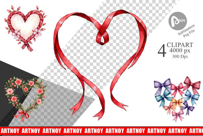 Sublimation Ribbon Heart Wreaths Sublimation artnoy 