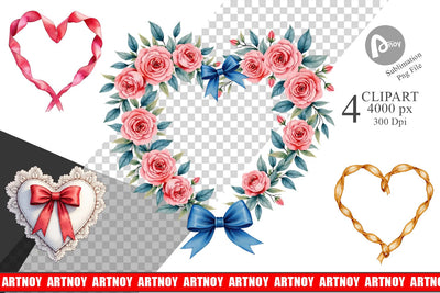 Sublimation Ribbon Heart Wreaths Sublimation artnoy 
