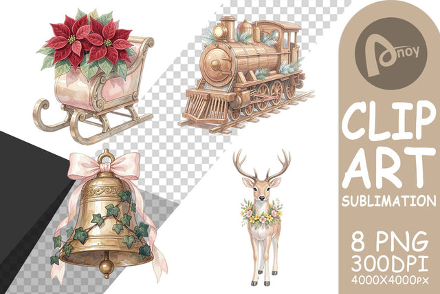 Sublimation Romantic Victorian Holiday Watercolor Sublimation artnoy 
