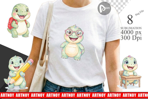 Sublimation Round Storybook School Dino Sublimation artnoy 