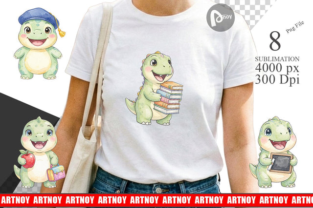 Sublimation Round Storybook School Dino Sublimation artnoy 