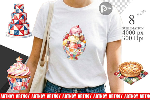 Sublimation Rustic July 4th Patchwork Sweets Sublimation artnoy 