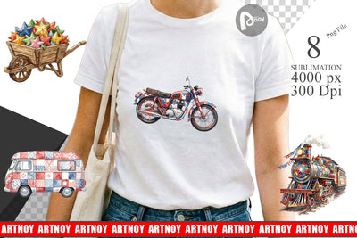 Sublimation Rustic USA Patchwork Vehicle Sublimation artnoy 