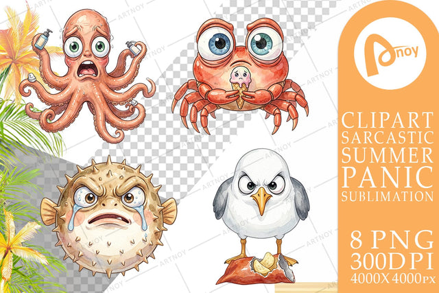 Sublimation Salty Summer Sea Animal Watercolor Sublimation artnoy 
