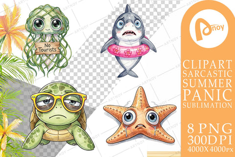Sublimation Salty Summer Sea Animal Watercolor Sublimation artnoy 
