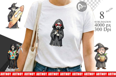 Sublimation Sarcastic Aloha Reaper Watercolor Sublimation artnoy 