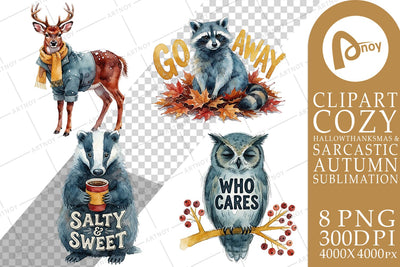 Sublimation Sarcastic Autumn Woodland Critters Sublimation artnoy 