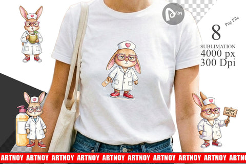 Sublimation Sarcastic Bunny Nurse Vibes Sublimation artnoy 