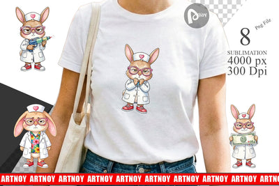 Sublimation Sarcastic Bunny Nurse Vibes Sublimation artnoy 