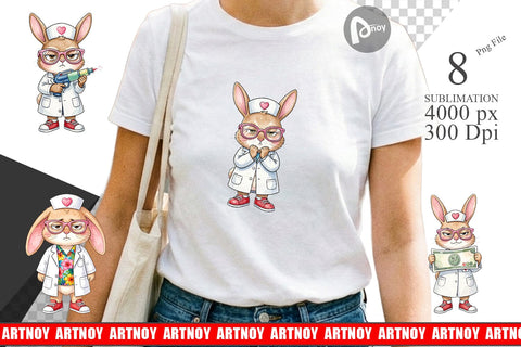 Sublimation Sarcastic Bunny Nurse Vibes Sublimation artnoy 