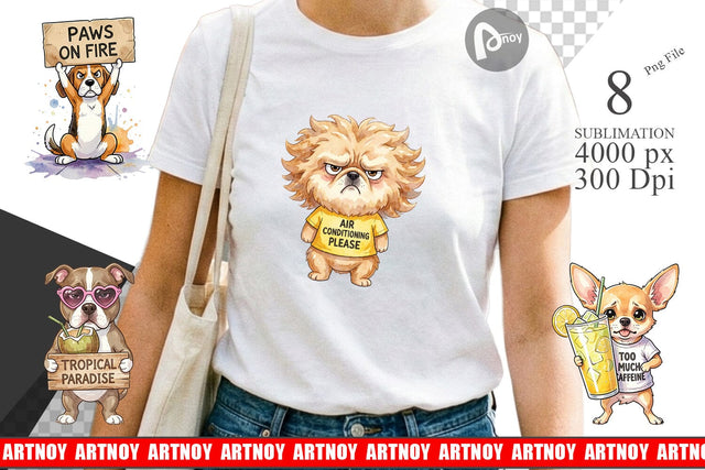 Sublimation Sarcastic Heatwave Dog Watercolor Sublimation artnoy 
