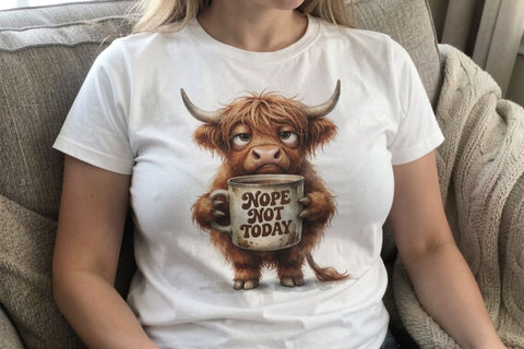 Sublimation Sarcastic Highland Cow Coffee Club Quotes Sublimation artnoy 