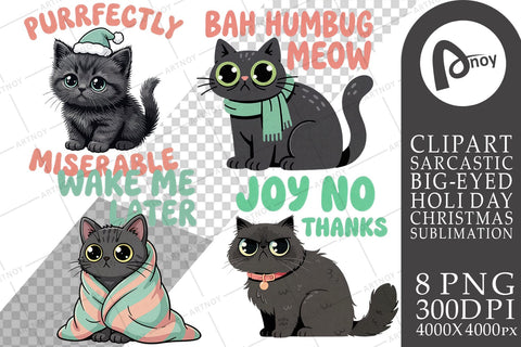 Sublimation Sarcastic Holiday Feline Quotes Sublimation artnoy 