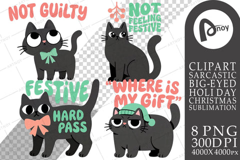 Sublimation Sarcastic Holiday Feline Quotes Sublimation artnoy 