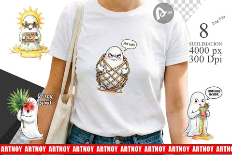 Sublimation Sarcastic Melting Ghost Watercolor Sublimation artnoy 