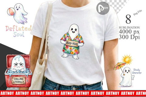 Sublimation Sarcastic Melting Ghost Watercolor Sublimation artnoy 