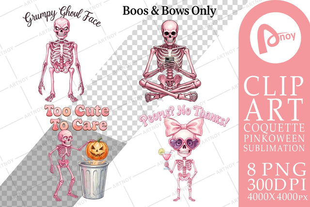 Sublimation Sarcastic Pink Skeleton Coquette Sublimation artnoy 