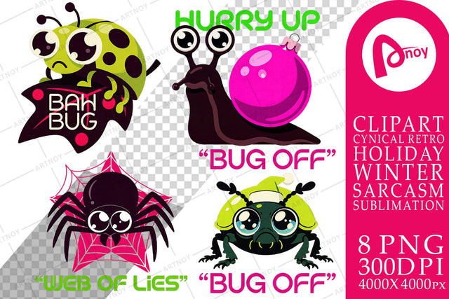 Sublimation Sarcastic Retro Christmas Tiny Bugs SVG artnoy 
