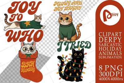 Sublimation Sarcastic Retro Holiday Cats Sublimation artnoy 