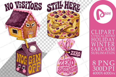 Sublimation Sarcastic Retro Holiday Sweets SVG artnoy 