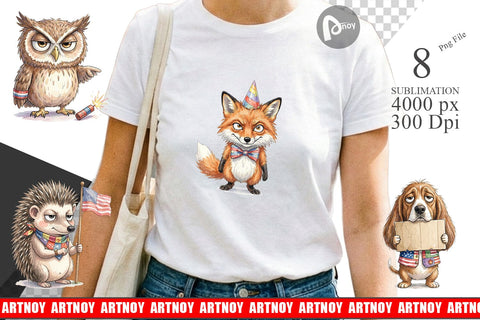 Sublimation Sarcastic Sassy Patriotic Animals Sublimation artnoy 