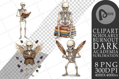 Sublimation Sarcastic Skeleton Dark Academia Sublimation artnoy 