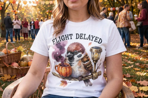 Sublimation Sarcastic Solarpunk Autumn Birds Quote Sublimation artnoy 