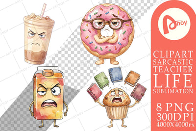 Sublimation Sarcastic Teacher Snack Watercolor Sublimation artnoy 