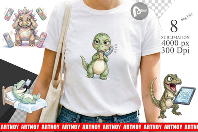 Sublimation Sarcastic Tech Fatigued Dinosaur Sublimation artnoy 